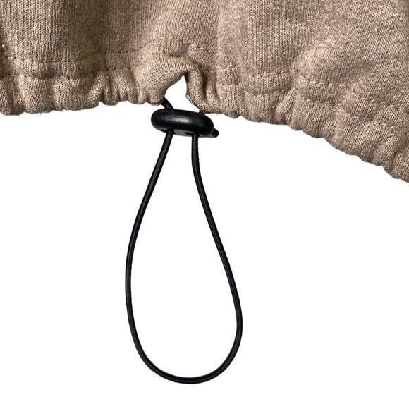 BDG Urban Outfitter Cropped Drawstring Crewneck Sweater Sweatshirt Top Neutral - Picture 5 of 15